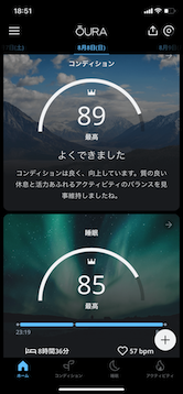 オーラリングのコンディションデータ